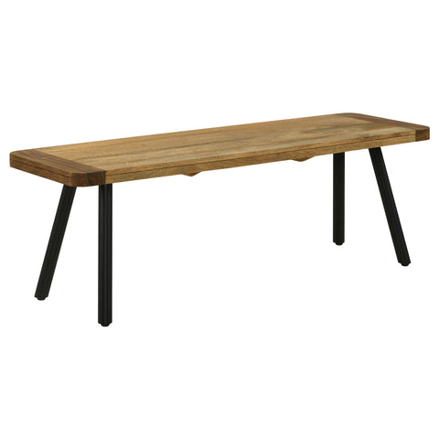 Hilly Wood Dining Bench Natural Mango and BlackNatural Mango