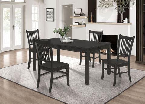 Ayelet 5-piece Rectangular Dining Table Set Matte BlackMatte Black