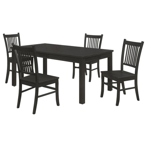 Ayelet 5-piece Rectangular Dining Table Set Matte BlackMatte Black