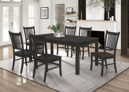 Ayelet 7-piece Rectangular Dining Table Set Matte BlackMatte Black