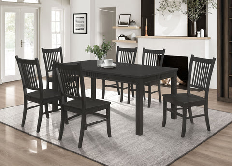 Ayelet 7-piece Rectangular Dining Table Set Matte BlackMatte Black