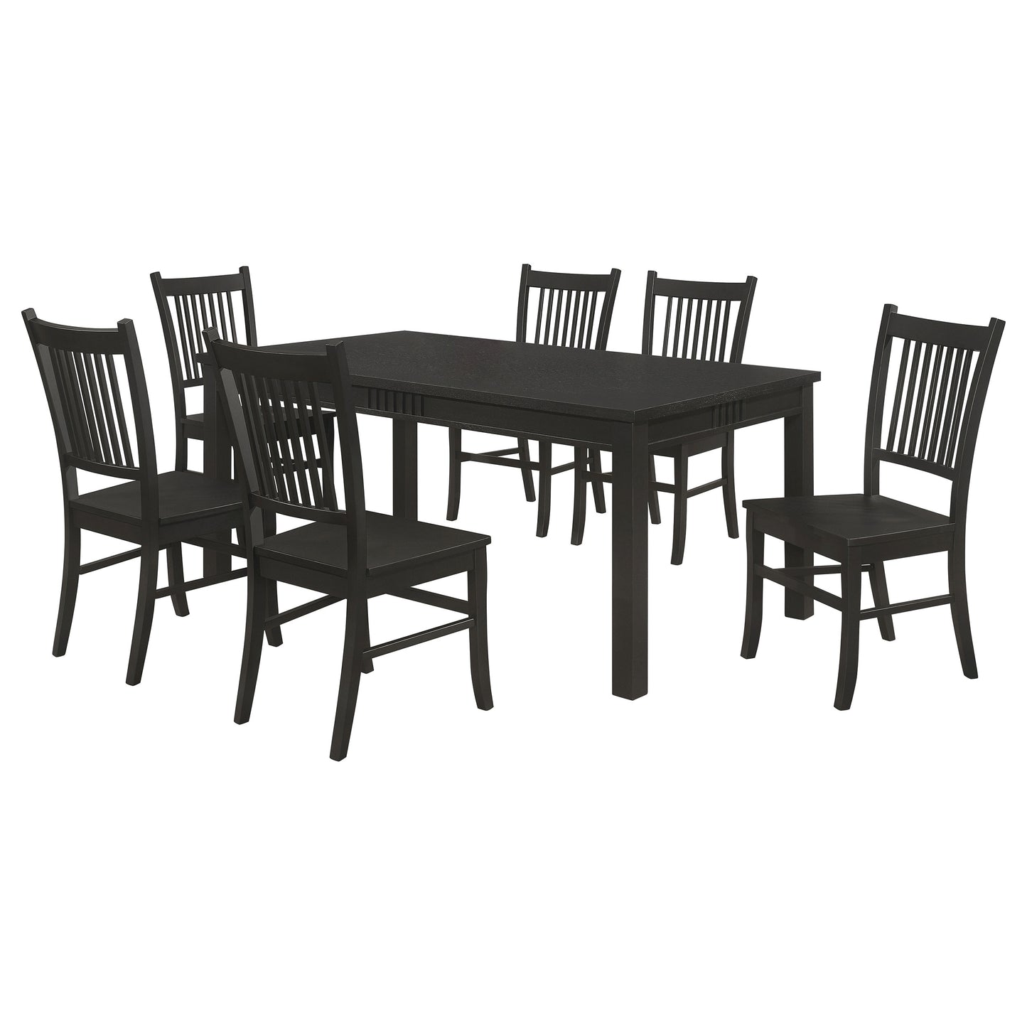 ayelet 7-piece rectangular dining table set matte blackmatte black