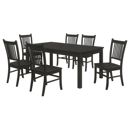 Ayelet 7-piece Rectangular Dining Table Set Matte BlackMatte Black