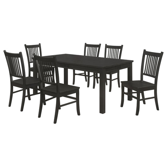Ayelet 7-piece Rectangular Dining Table Set Matte BlackMatte Black
