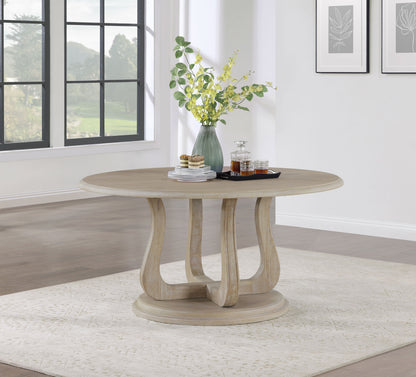 Kenyon Round 60-inch Pedestal Dining Table White Washed