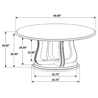 Kenyon Round 60-inch Pedestal Dining Table White Washed