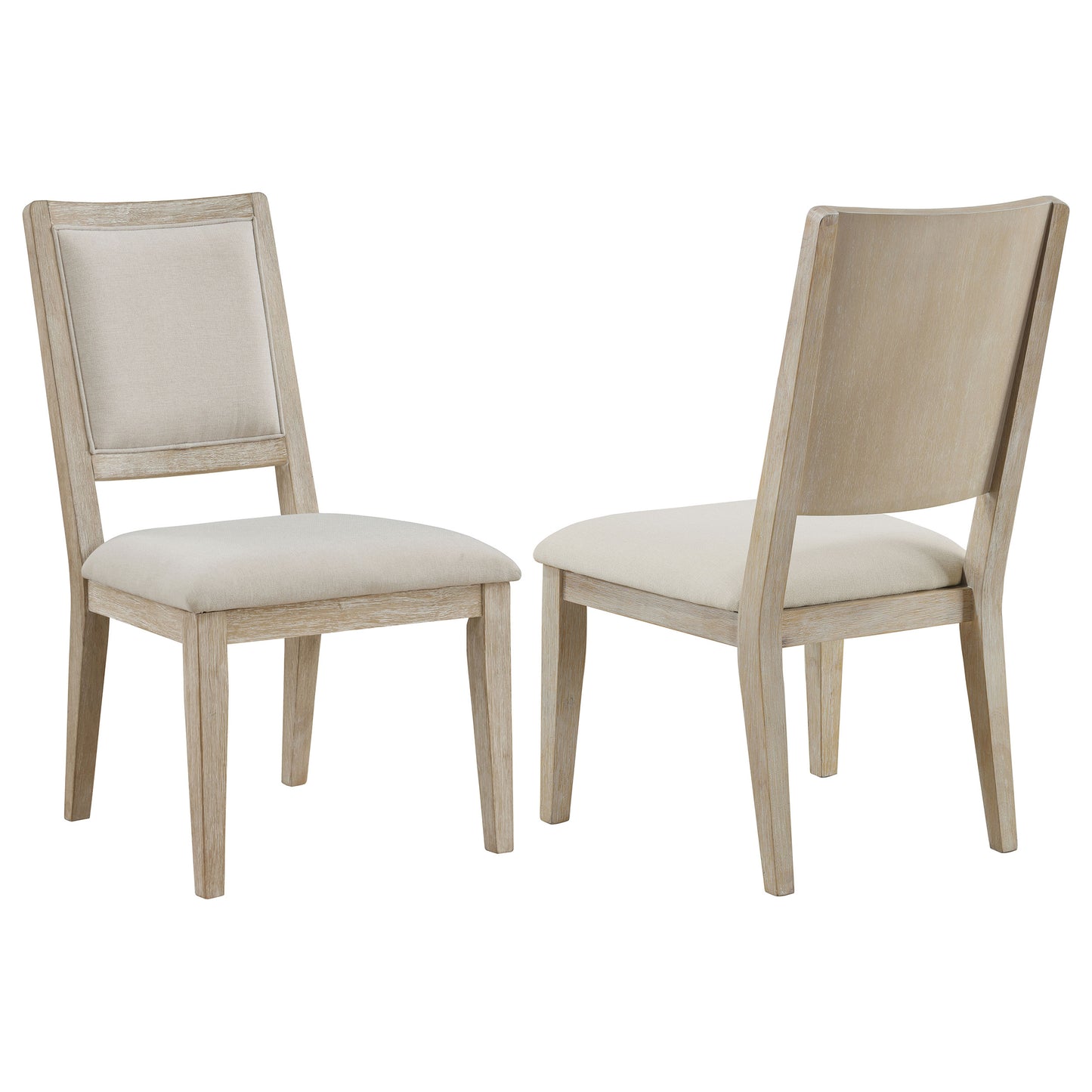 kenyon cushioned dining side chair white washed (set of 2)