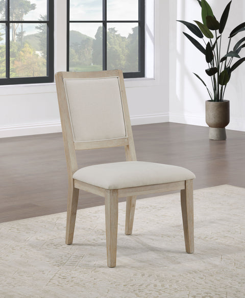 Brassie Cushioned Dining Side Chair White Washed (Set of 2)White Washed