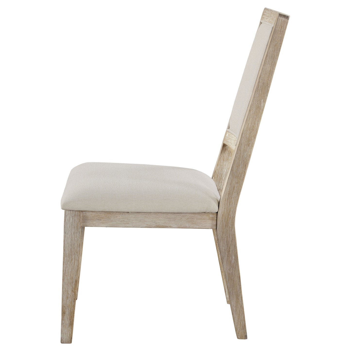 kenyon cushioned dining side chair white washed (set of 2)