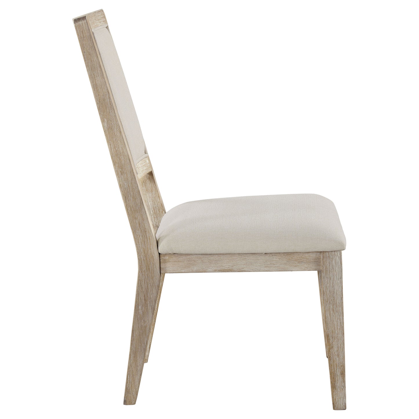 kenyon cushioned dining side chair white washed (set of 2)