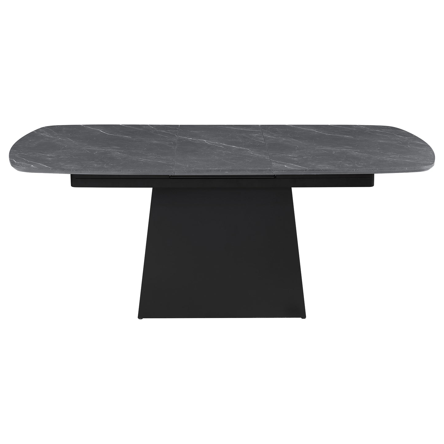 andreas 73-inch faux marble extension leaf dining table black
