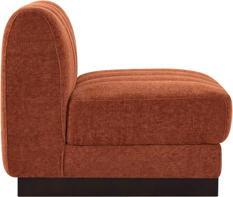 Porter Cognac Chenille Fabric Armless Chair Armless
