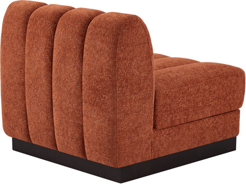Porter Cognac Chenille Fabric Armless Chair Armless