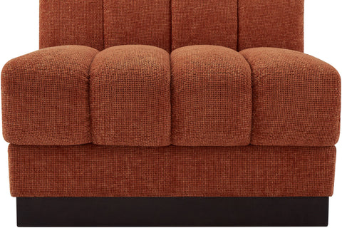 Porter Cognac Chenille Fabric Armless Chair Armless