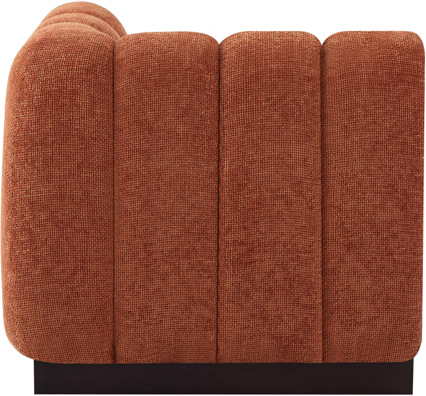 porter cognac chenille fabric corner chair corner