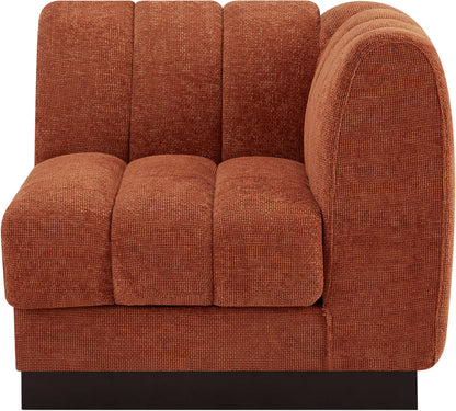 Porter Cognac Chenille Fabric Corner Chair Corner