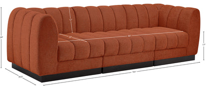 Porter Cognac Chenille Fabric Modular Sofa S101