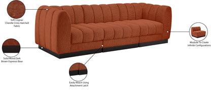 Porter Cognac Chenille Fabric Modular Sofa S101