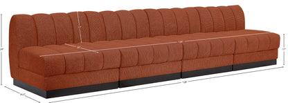 Porter Cognac Chenille Fabric Modular Sofa S128