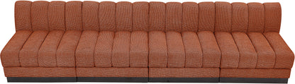 Porter Cognac Chenille Fabric Modular Sofa S128