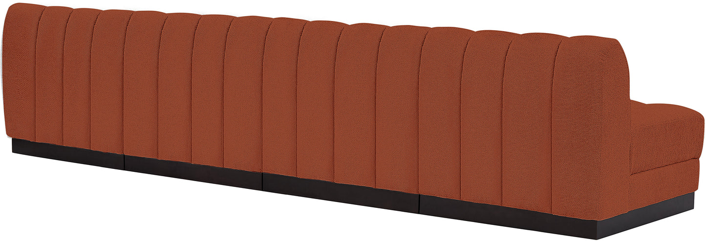 porter cognac chenille fabric modular sofa s128