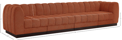 Porter Cognac Chenille Fabric Modular Sofa S133