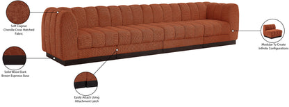 Porter Cognac Chenille Fabric Modular Sofa S133