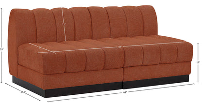 Porter Cognac Chenille Fabric Modular Sofa S64