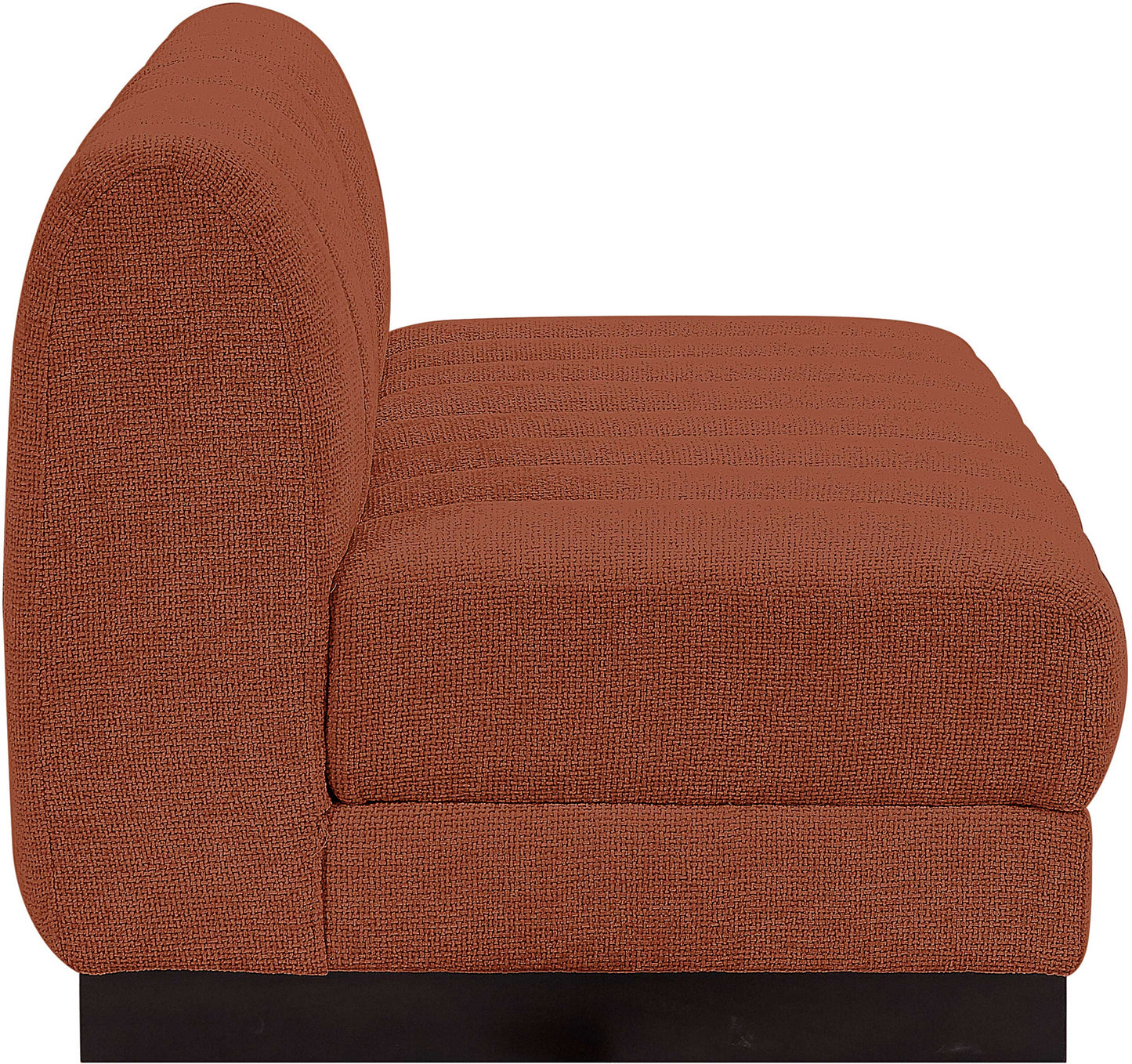 porter cognac chenille fabric modular sofa s64