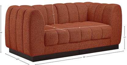 Porter Cognac Chenille Fabric Modular Sofa S69