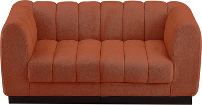 Porter Cognac Chenille Fabric Modular Sofa S69