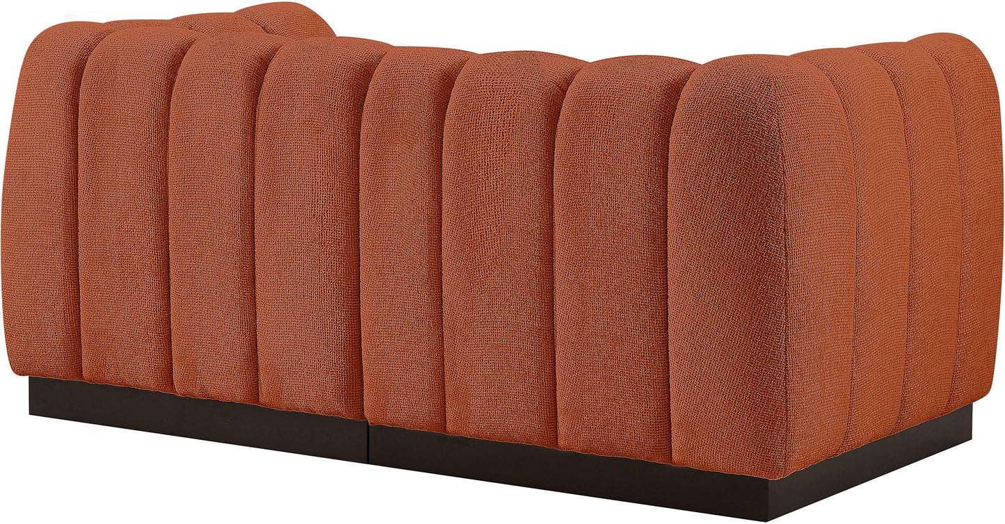 porter cognac chenille fabric modular sofa s69