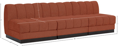 Porter Cognac Chenille Fabric Modular Sofa S96