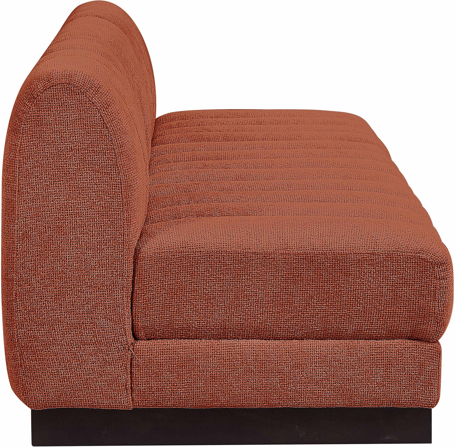 porter cognac chenille fabric modular sofa s96