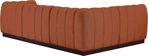 Porter Cognac Chenille Fabric Modular Sectional Sec4A