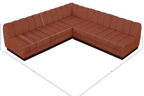 Porter Cognac Chenille Fabric Modular Sectional Sec5B