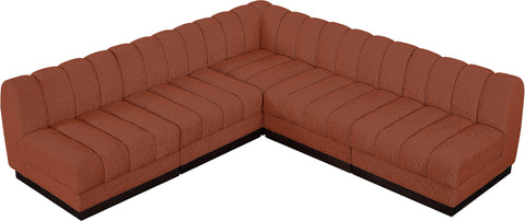 Porter Cognac Chenille Fabric Modular Sectional Sec5B