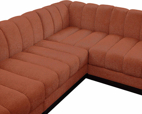 Porter Cognac Chenille Fabric Modular Sectional Sec5B
