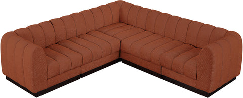 Porter Cognac Chenille Fabric Modular Sectional Sec5C