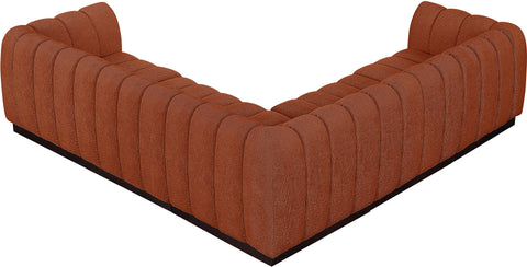 Porter Cognac Chenille Fabric Modular Sectional Sec5C