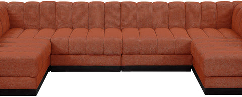 Porter Cognac Chenille Fabric Modular Sectional Sec6A