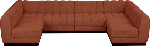 Porter Cognac Chenille Fabric Modular Sectional Sec6A