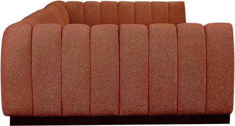 Porter Cognac Chenille Fabric Modular Sectional Sec6A
