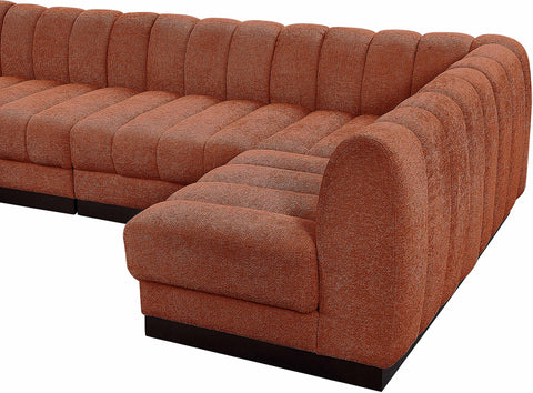 Porter Cognac Chenille Fabric Modular Sectional Sec6B