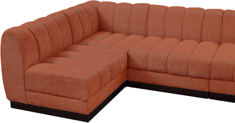 Porter Cognac Chenille Fabric Modular Sectional Sec6B