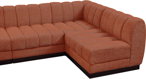 Porter Cognac Chenille Fabric Modular Sectional Sec6B