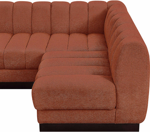 Porter Cognac Chenille Fabric Modular Sectional Sec6B