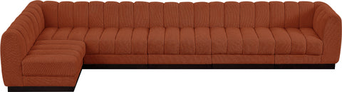 Porter Cognac Chenille Fabric Modular Sectional Sec6B