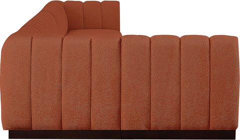 Porter Cognac Chenille Fabric Modular Sectional Sec6B