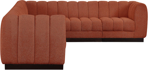 Porter Cognac Chenille Fabric Modular Sectional Sec6C